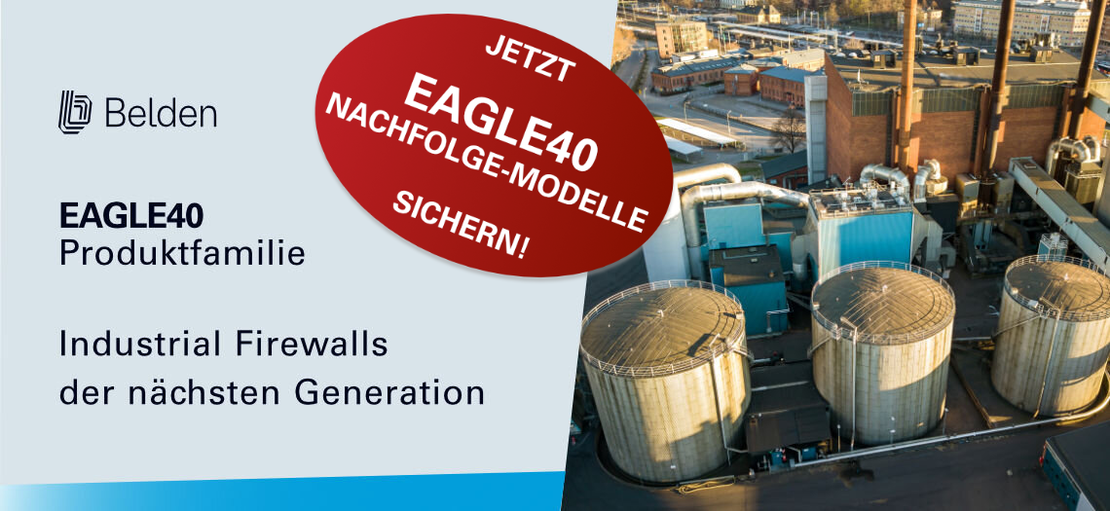 Werbebild zur EAGLE40 Produktfamilie mit Hinweis auf verfügbare Nachfolge-Modelle bei YELLO Netcom